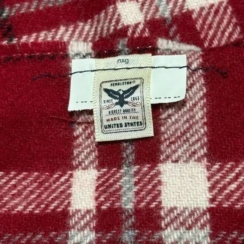 Pendleton red, black, and white scarf A455